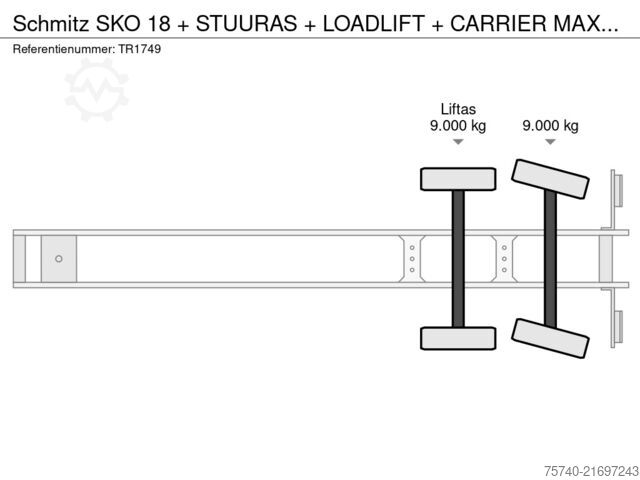 Kühl-/Tiefkühltransport Schmitz SKO 18 + STUURAS + LOADLIFT + CARRIER MAXIMO 1300