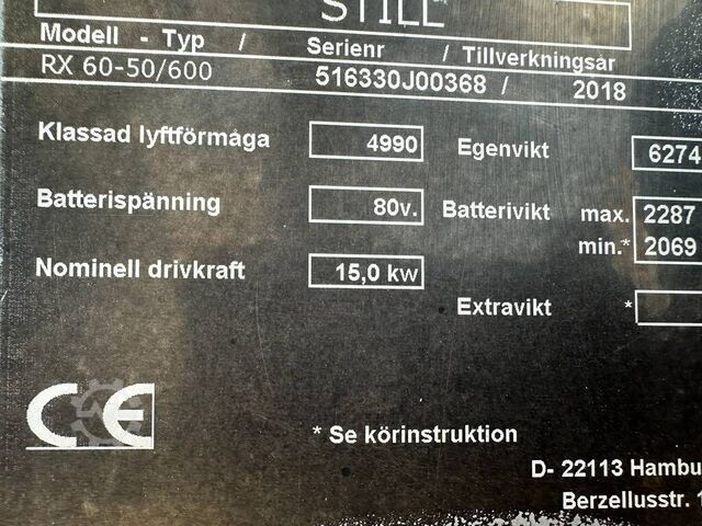 VS-22666 Elektrische heftruck Still RX60-50 accu2021 STILL RX60-50