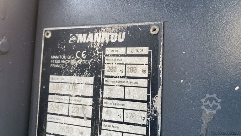 Vertical Mast Lift Manitou 100 Vjr Evolution (10m)