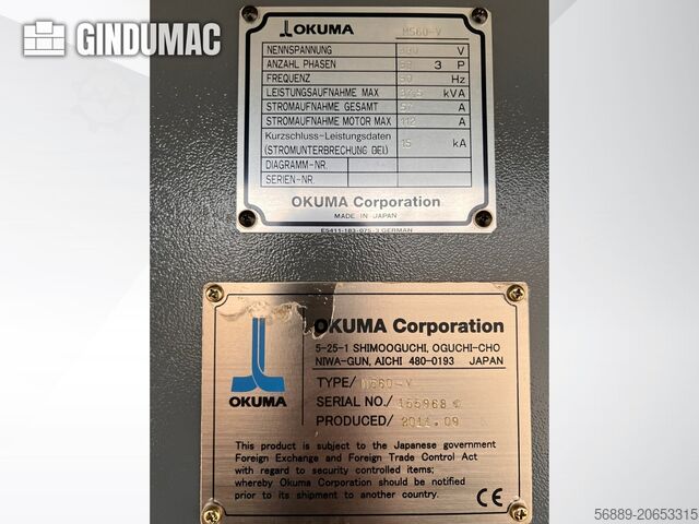 Вертикальный обрабатывающий центр Okuma Genos 560-V