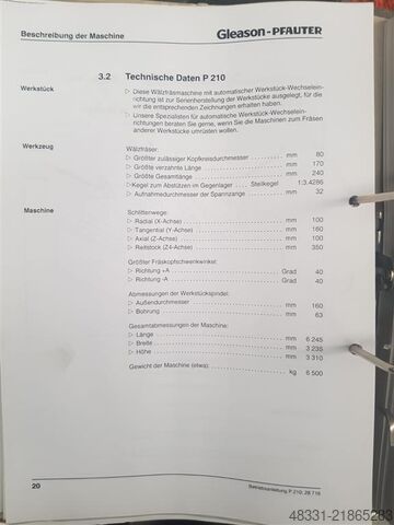 Tandhjulsfræsningsmaskine - vertikal GLEASON PFAUTER P210