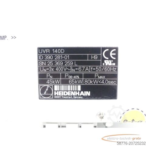 Componente Heidenhain Heidenhain UVR 140D Id. 390 281-01 SN:25369259L - generalüberholt mit 3 Monaten Gewährleistung-