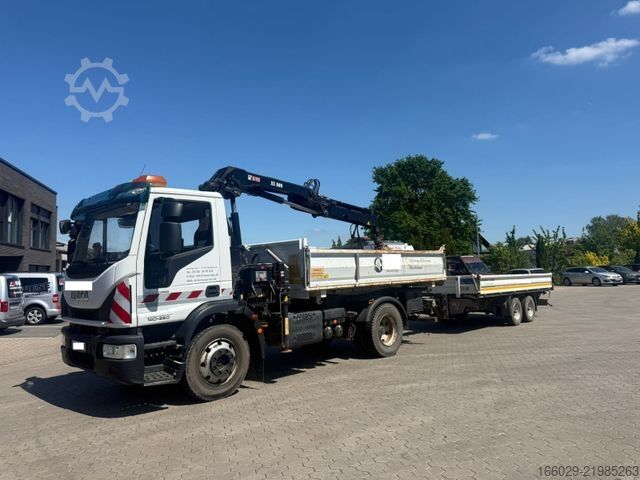 رافعة مثبتة على شاحنة IVECO 140E250 Kipper mit HIAB Kran inklusive Anhänger