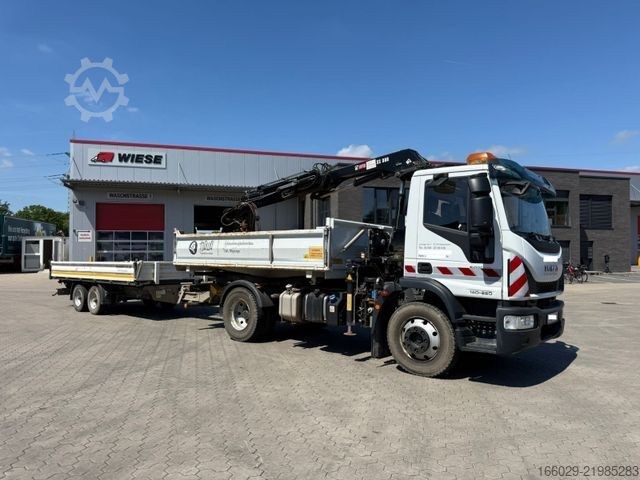 شاحنة قلابة IVECO 140E250 Kipper mit HIAB Kran inklusive Anhänger