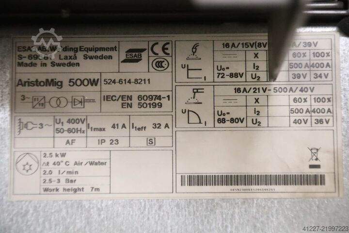 500A脉冲保护气体焊机 Esab AristoMig 500W
