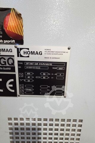 Modeller HOMAG OPTIMAT KAR 310/5/A20/S2