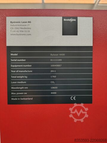 লেজার কাটিং মেশিন Bystronic Bylaser 4400
