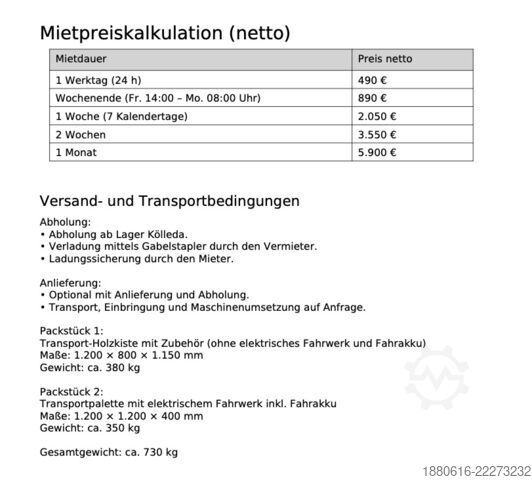 Carrello per trasporto di carichi pesanti - Noleggio JUNG LAe 15/30 G (bis 30 t)