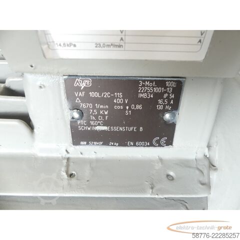   Elektror HRD 2 FU - 130/7,5 Gebläse SN212/864490 m. ATB VAF 100L/2C-11S -ungebr.-