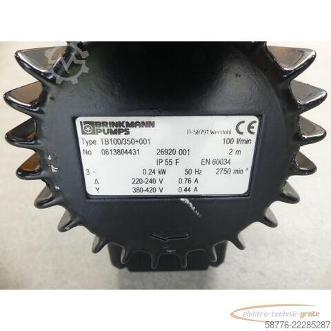 Bileşen Brinkmann TB100/350+001 Tauchpumpe SN: 061380443126920001