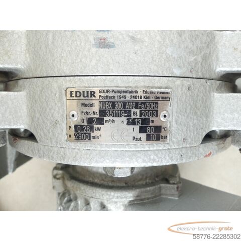 Komponenta  Edur NUBX 300 A112 Fe/50Hz Kreiselpumpe mit Siemens 1LA7073-2AA99-ZN00