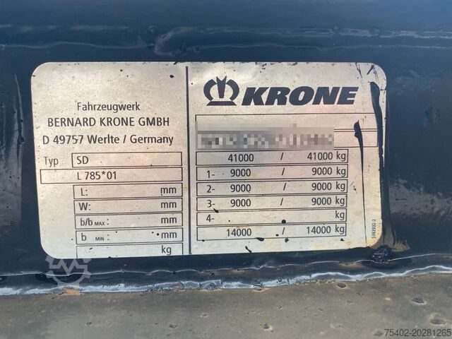Trasporto di container Krone SD 27 / Container Chassis / BPW + Disc / 1x Ext...
