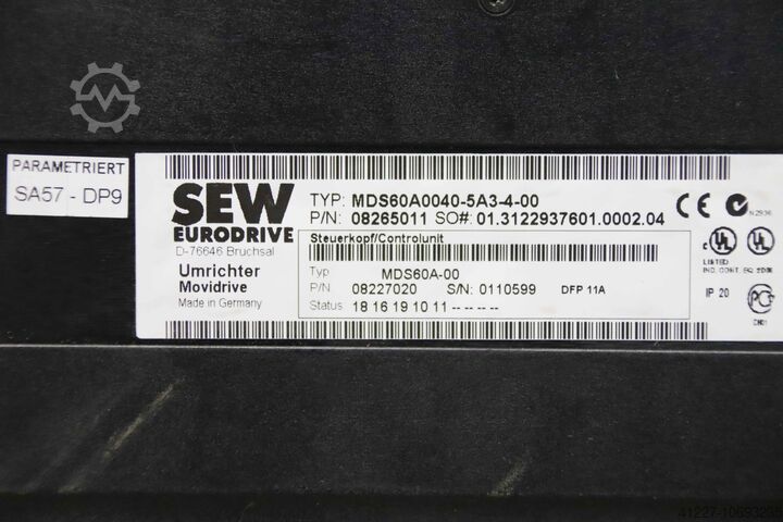 Inversor de frequência 4 kW SEW-EURODRIVE MDX60A0040-5A3-400