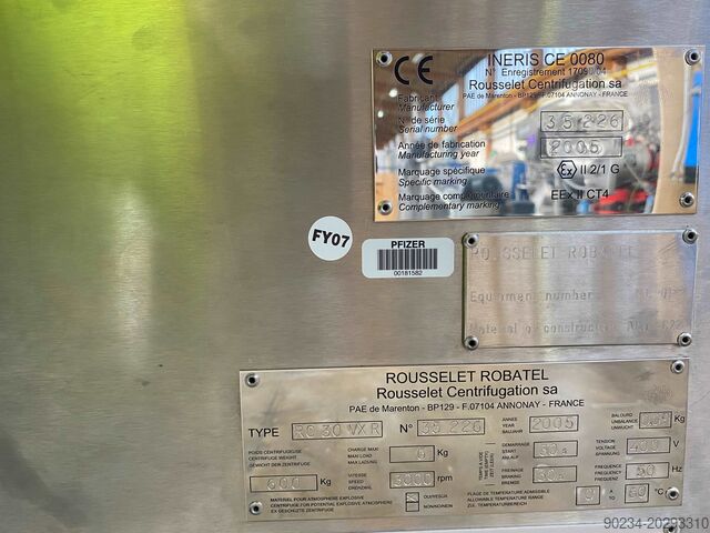 Центрофуга с кошница Rousselet Robatel RC30VXR Hastelloy C22 ROUSSELET ROBATEL RC30VXR