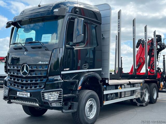 Transportador de madeira Mercedes-Benz AROCS 5 3351 6x4 EPSILON Q150Z96