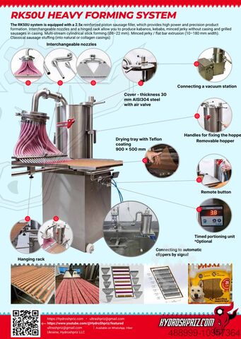 Sistem universal de modelare pentru gustări fără HyShpriz RK50U for fish sticks or mini-salami