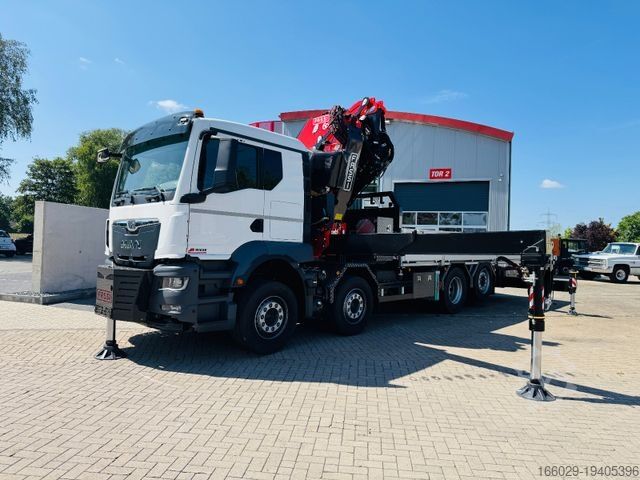 Camion plateau MAN MAN TGS 32.510 mit F710 Frontkran sofort