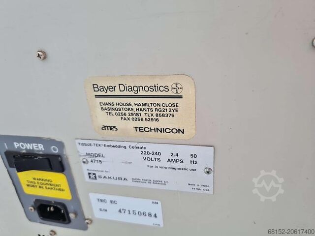 Tissue-Tek TEC 4715 Embedding centre with Cryo console Coldplate Embedding Center Tissue-Tek