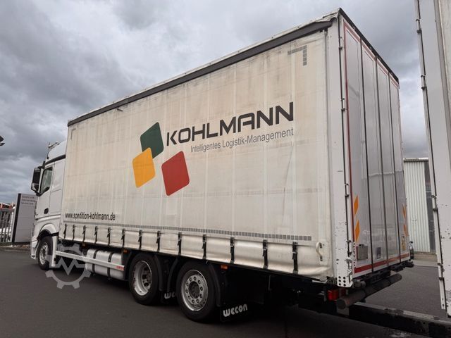 Flatbed truck with tarp MERCEDES-BENZ Actros 2542 LnR 6x2 Retarder Standklima