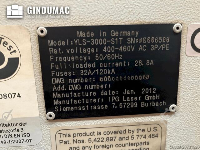 Máquina de corte a laser de fibra Prima Power Rapido