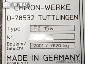 Vertikalni obradni centar CHIRON FZ15W