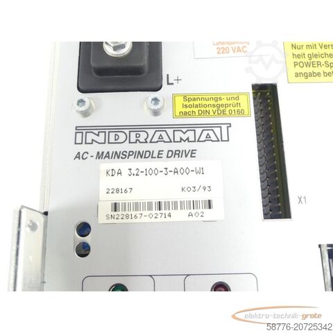 英德拉马特组件 Indramat KDA 3.2-100-3-A00-W1 SN:228167-02714 generalüberholt mit 12 Monaten Gewährleistung