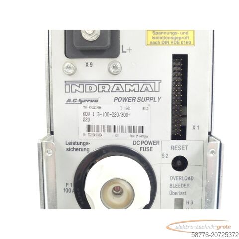 Indramat Komponente Indramat KDV 1.3-100-220 / 300-220 SN:232264-03854 generalüberholt mit 12 Monaten Gewährleistung