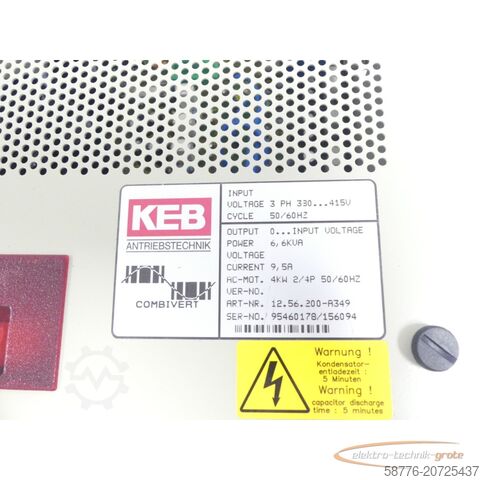 KEB component KEB 12.56.200-A349 Combivert Frequenzumrichter SN:95460178/156094