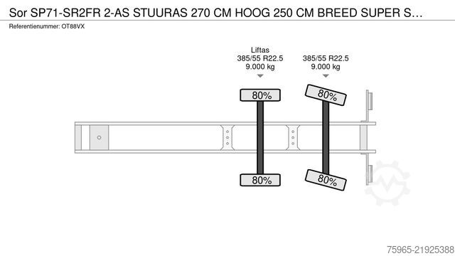 Semi-reboque frigorífico Sor SP71-SR2FR 2-AS STUURAS 270 CM HOOG 250 CM B