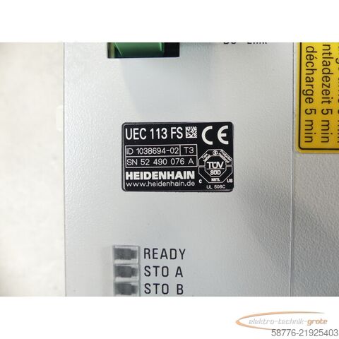 Komponen Heidenhain UEC 113 FS Umrichter ID: 1038694-02 SN: 52490076A neuwertig !!