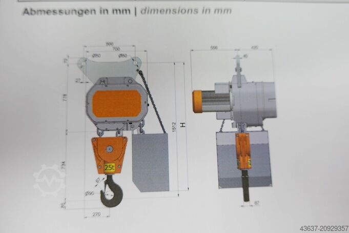 Talha de corrente PLANETA 25000/2 - 3,2/0,8