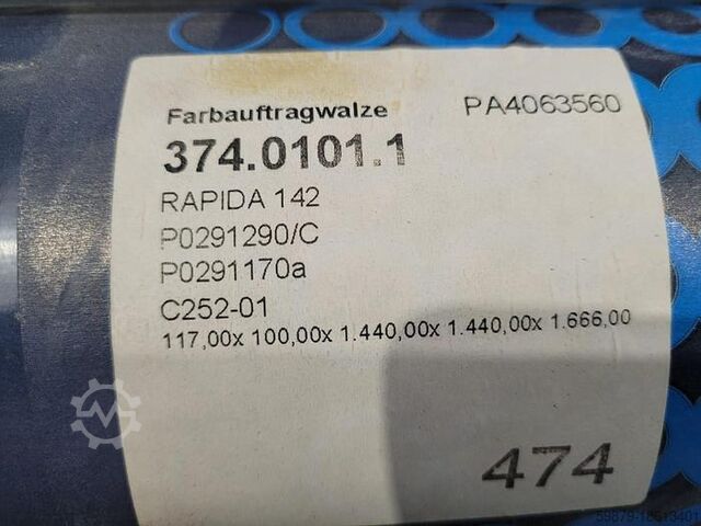 KBA RA 142 farbiare + vlhčacie valčeky KBA (Koenig & Bauer) inking + dampening rollers