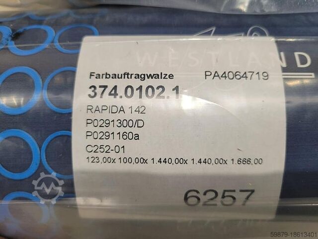 KBA RA 142 farbiare + vlhčacie valčeky KBA (Koenig & Bauer) inking + dampening rollers