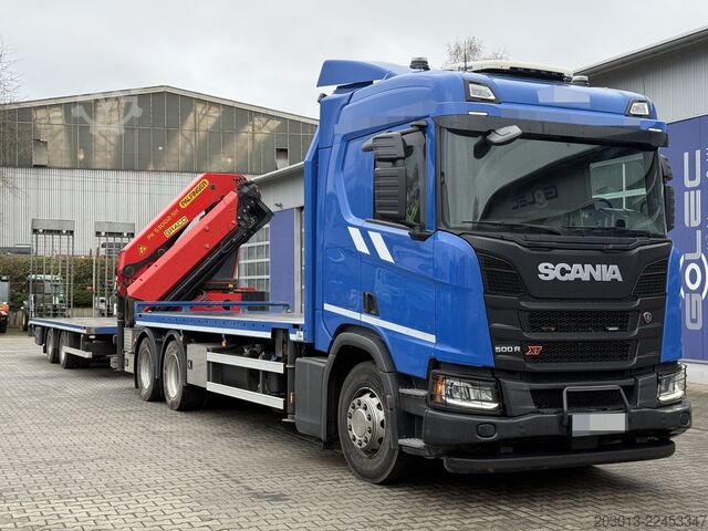 Grua montada em camião SCANIA R500 6x4 Pritsche mit Kran Palfinger PK53002 SH