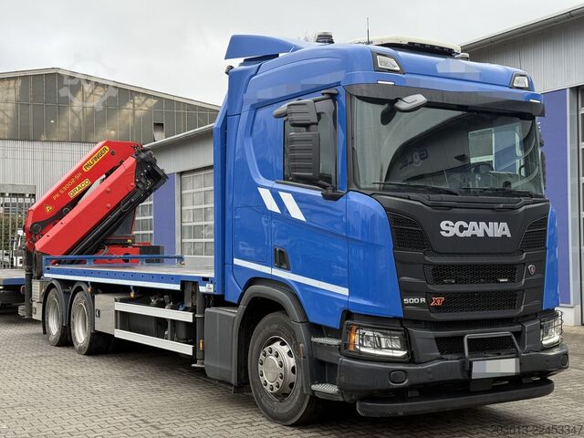 Grua montada em camião SCANIA R500 6x4 Pritsche mit Kran Palfinger PK53002 SH