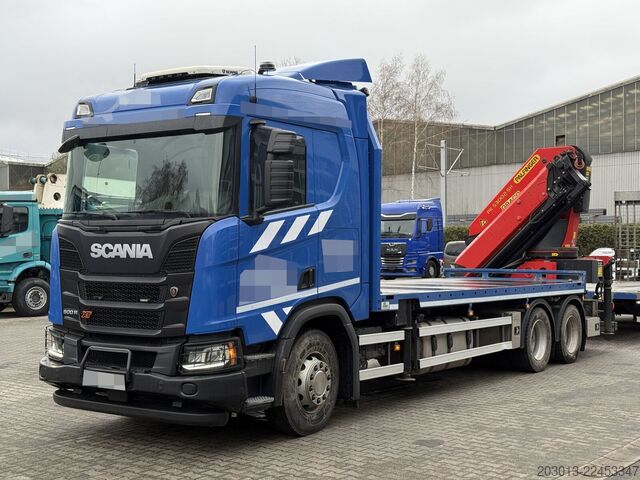 Grua montada em camião SCANIA R500 6x4 Pritsche mit Kran Palfinger PK53002 SH