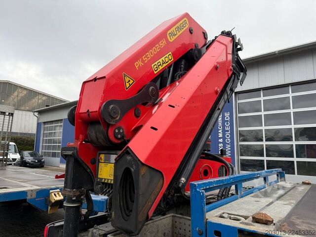 Camião de plataforma SCANIA R500 6x4 Pritsche mit Kran Palfinger PK53002 SH
