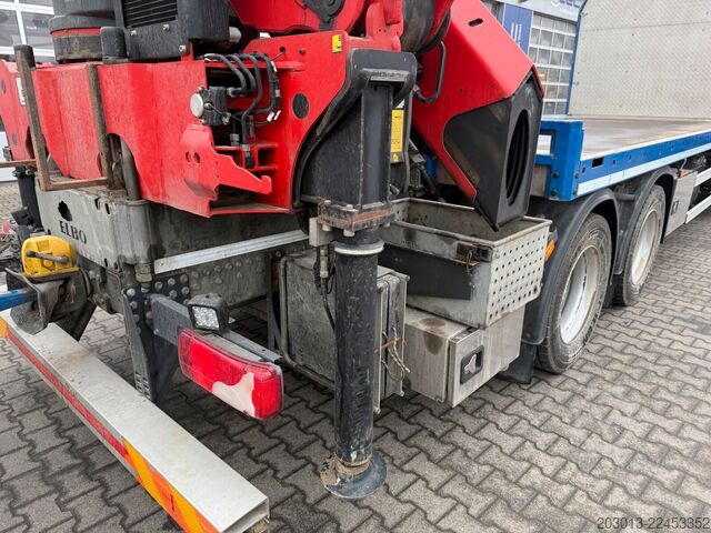 Camião de plataforma SCANIA R500 6x4 Pritsche mit Kran Palfinger PK53002 SH