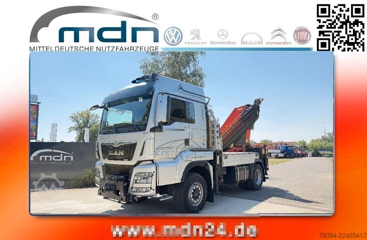 Kamion s ravnom platformom MAN TGS 18.480 4x4 Montagekran 29m SEILWINDE AHK 62t