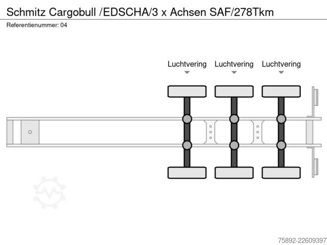 防水布 Schmitz Cargobull /EDSCHA/3 x Achsen SAF/278Tkm