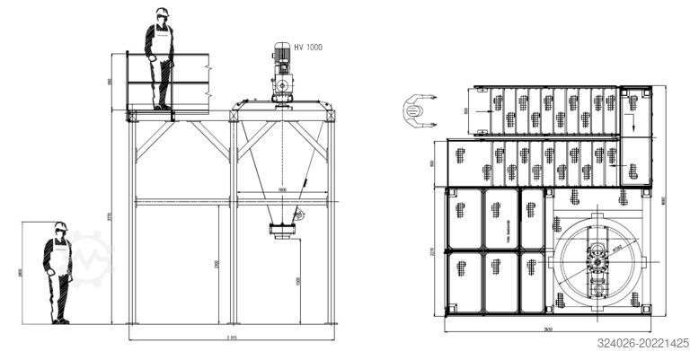Konisk mikser for tunge produkter Pharmix HV 1000