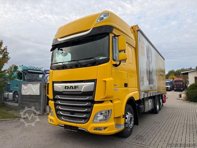 Camión plataforma con toldo DAF XF 480 SSC/Kompressor/Intader/Dinkel/Getreide