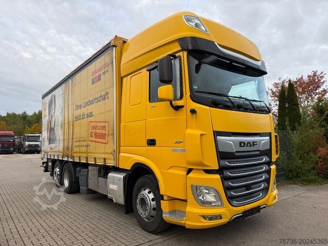 Camión plataforma con toldo DAF XF 480 SSC/Kompressor/Intader/Dinkel/Getreide