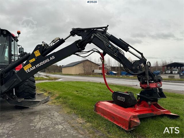 זרוע מחפר Huddig 1260C Backhoe w/ Palfinger crane, Lift, rototilt a