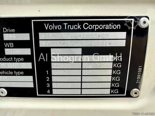 Podwozie z kabiną Volvo FM 410 / 8x4 / Blatt - Luft / Eu6