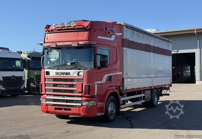 Kamion s ravnom platformom i ceradom Scania R164LB 4x2 Plane/HB / Swiss-Vehicle