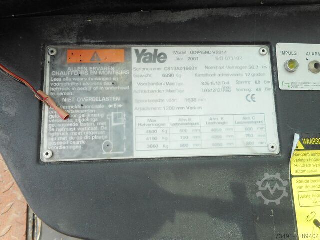 Вилочный погрузчик Yale GDP 45MJ Triplex 4,3m Zwillingsreifen 