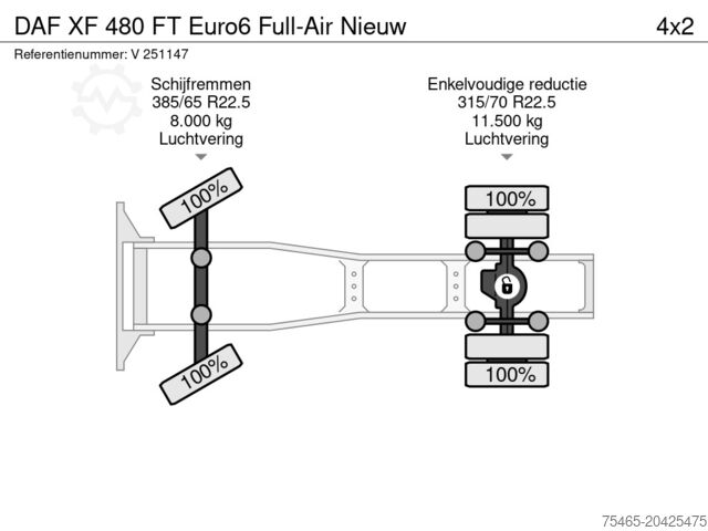 DAF XF 480 FT Euro6 Full-Air Nieuw