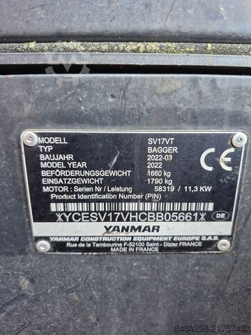 Minikoparka Yanmar SV17VT | Rok produkcji 2022 Yanmar SV17VT