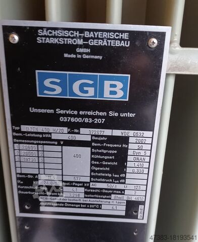 Stacja transformatorowa transformatorowa SGB DOTN 400 H / 20    400 kVA